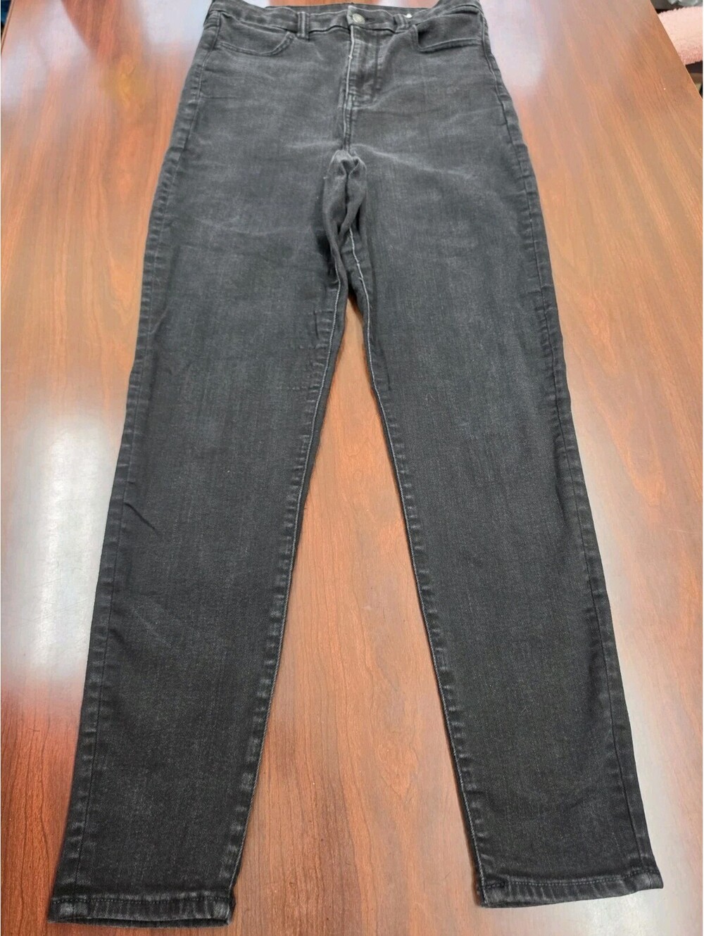 American Eagle Jeans Womens 8 Black Next Level Stretch Denim Pants 90s Grunge